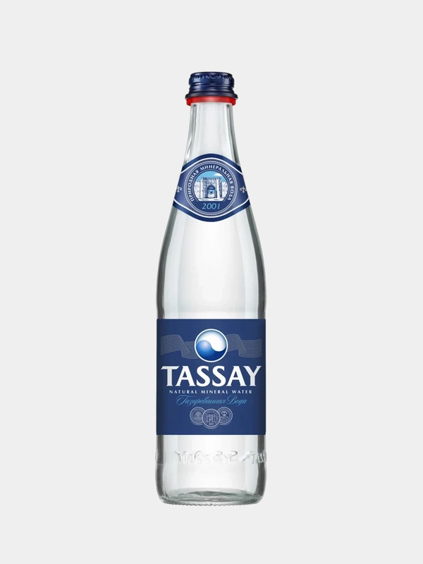 Вода газированная Tassay природная, в стекле, 0,5 л