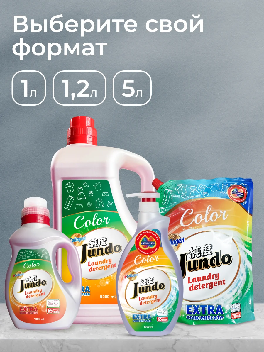 Гель для стирки Цветного белья Jundo Color, 5 л