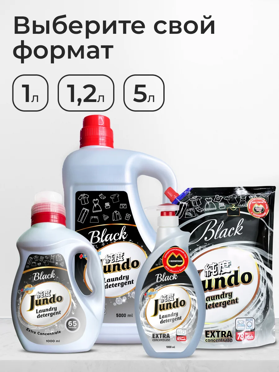 Гель для стирки Черного белья Jundo Black, 5 л