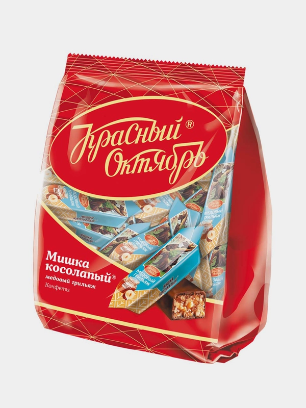 Конфета Красный Октябрь Мишка Косолапый, грильяж медовый, 200 г