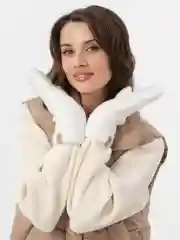 Белый варежки женские зимние теплые