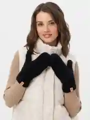 Черный варежки женские зимние теплые