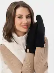 Черный варежки женские зимние теплые