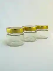Банка стеклянная с крышкой 3 шт. для меда, варенья, чая,специй и др. c наклейками, 100 мл