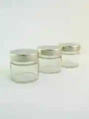 Серебряный банка стеклянная с крышкой 3 шт. для меда, варенья, чая,специй и др. c наклейками, 100 мл
