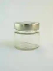 Серебряный банка стеклянная с крышкой 3 шт. для меда, варенья, чая,специй и др. c наклейками, 100 мл