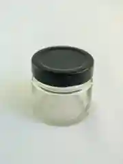 Черный банка стеклянная с крышкой 3 шт. для меда, варенья, чая,специй и др. c наклейками, 100 мл