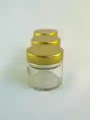 Золотой банка стеклянная с крышкой 3 шт. для меда, варенья, чая,специй и др. c наклейками, 100 мл