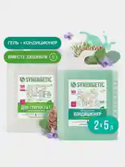 Synergetic Гель для стирки белья с пятновыводителем, 5 л + Кондиционер РЕЛИКТОВЫЙ ЛЕС, 5 л