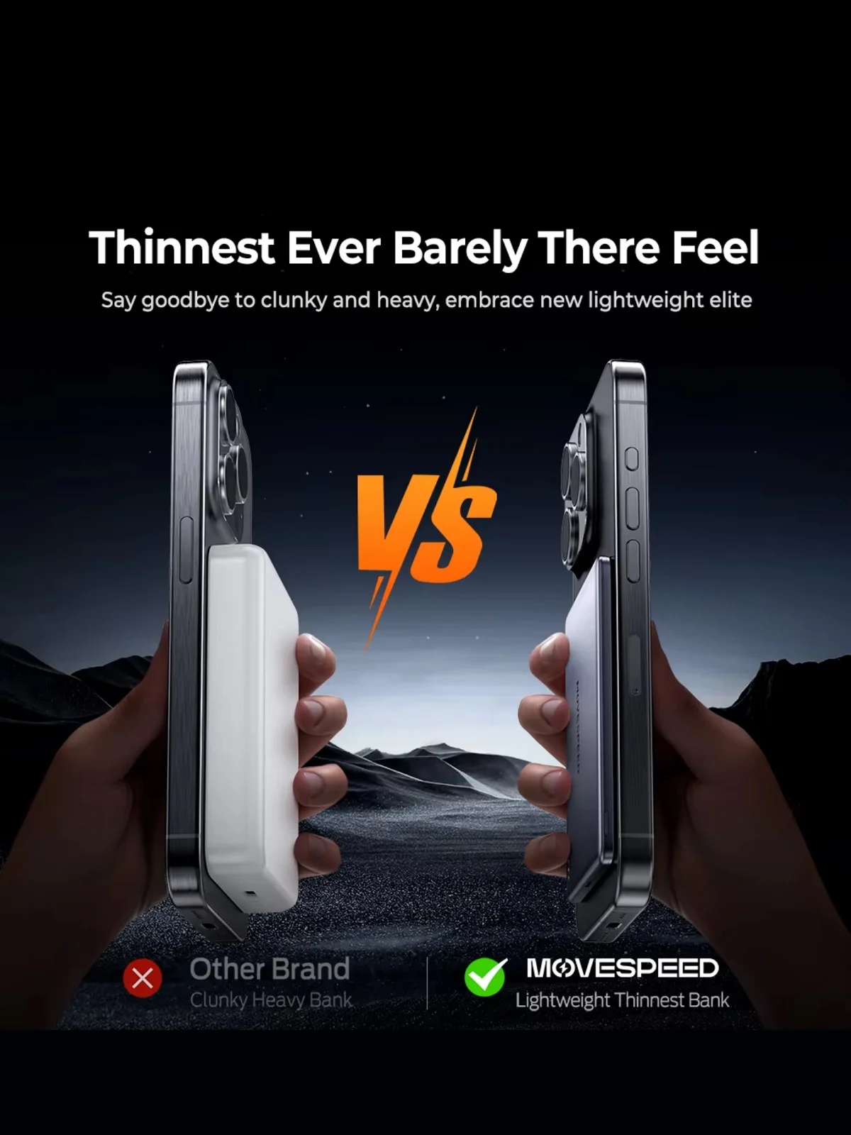 Беспроводной внешний аккумулятор MOVESPEED S05, 15W, 5000 / 10000 mAh (Magsafe Magnetic)