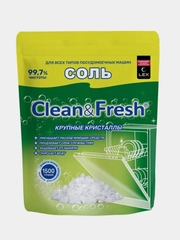 Соль для посудомоечных машин гранулированная Clean&Fresh, 1,5 кг