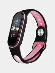 Розовый силиконовый ремешок спортивный для Xiaomi Mi Band 3 / 4 / 5/ 6