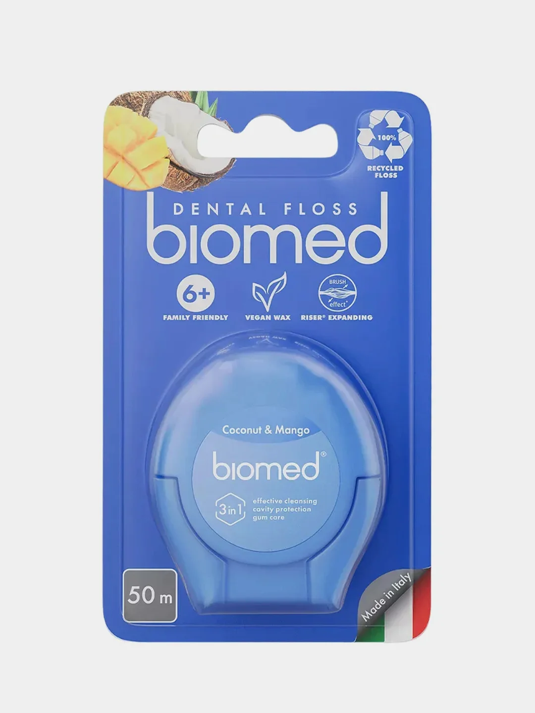 Зубная нить Biomed, вощеная, 50 м