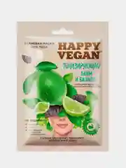 Тканевая маска для лица тонизирующая Happy Vegan Лайм и базилик, 25 мл