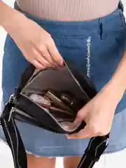 Черный сумка женская через плечо, сумка кросс боди маленькая