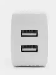 Белый зарядник Блок питания СЗУ 2 входа юсб USB зарядка СЗУ с двумя разъемами USB на корпусе