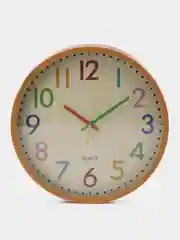 Часы настенные красочные, цветные, под окрашенное дерево, 29,5см