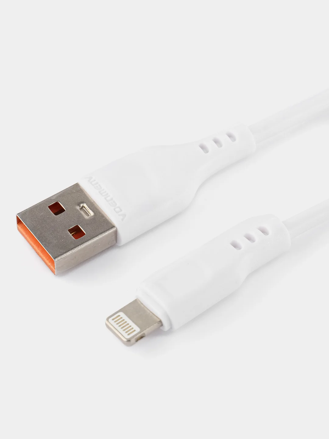 USB-кабель Denmen D01L, Apple 8 pin, пластик, 1.0 м, круглый, белый