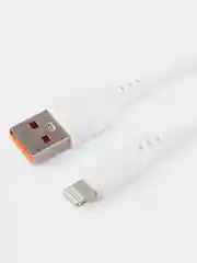 USB-кабель Denmen D01L, Apple 8 pin, пластик, 1.0 м, круглый, белый