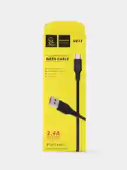 USB-кабель Denmen D01T, Type-C, пластик, 1.0 м, круглый, черный