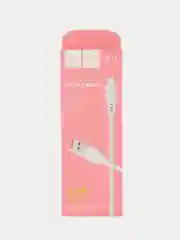 USB-кабель Denmen D01L, Apple 8 pin, пластик, 1.0 м, круглый, белый