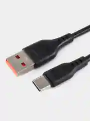 USB-кабель Denmen D01T, Type-C, пластик, 1.0 м, круглый, черный