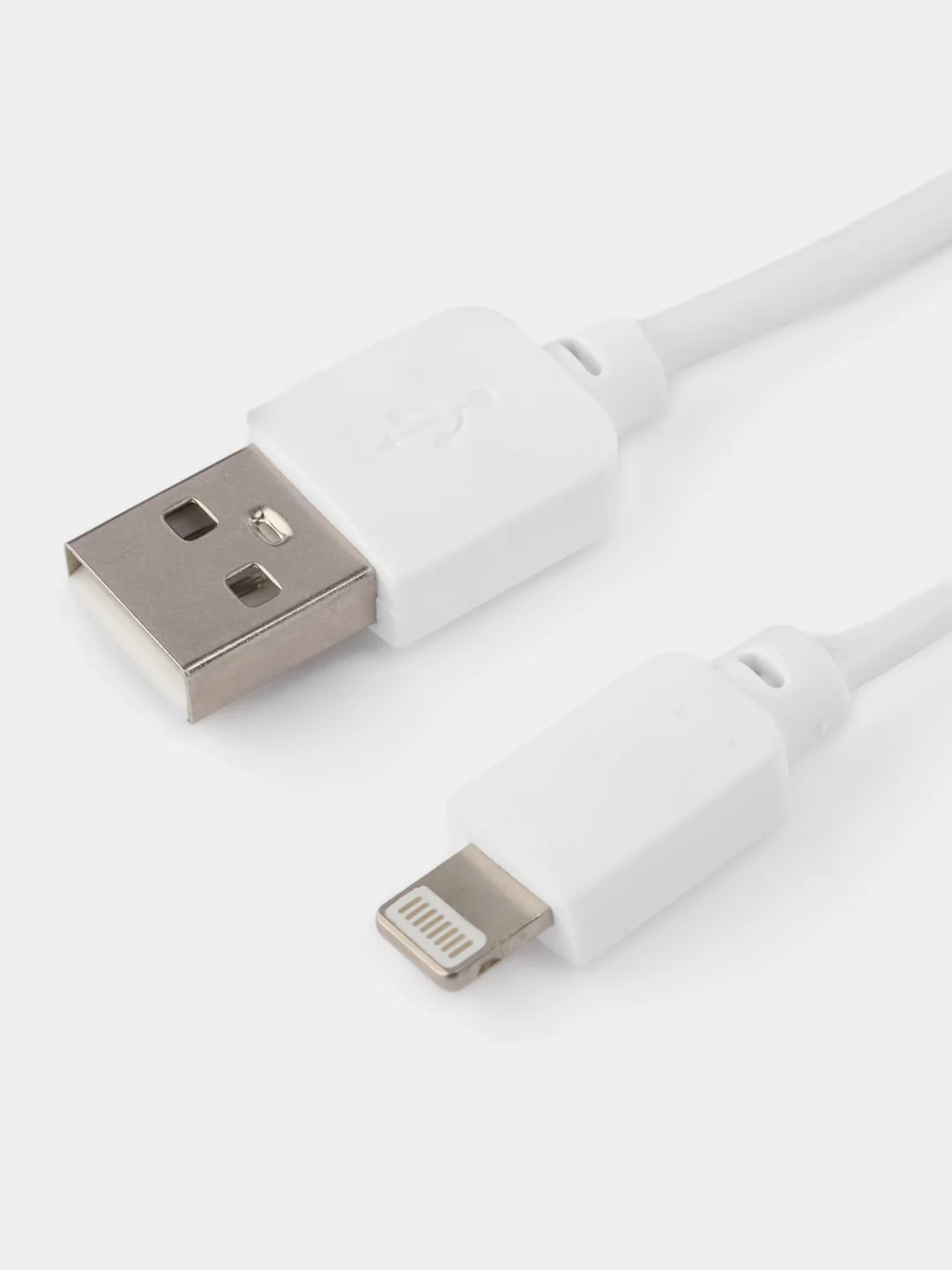 USB-кабель, Apple 8 pin, силикон, 1.0 м, круглый, белый