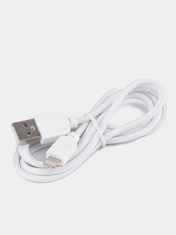 USB-кабель, Apple 8 pin, силикон, 1.0 м, круглый, белый