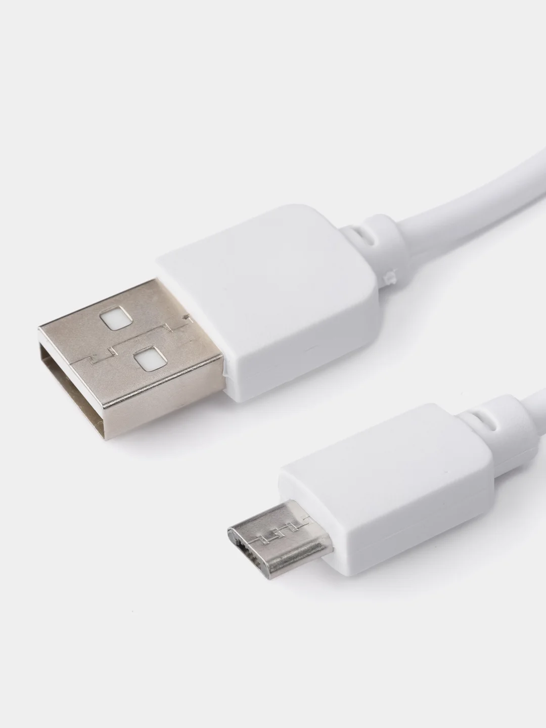 USB-Кабель, micro USB, силикон, 1.0 м, круглый, белый