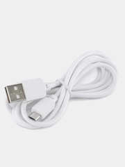 USB-Кабель, micro USB, силикон, 1.0 м, круглый, белый