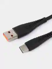 USB-кабель Denmen D19T, Type-C, силикон, 1.0 м, круглый, черный