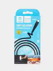 USB-кабель Denmen D19T, Type-C, силикон, 1.0 м, круглый, черный