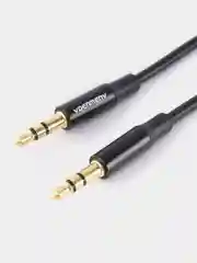 Черный aux-кабель Denmen DX06, 3.5 мм, силикон, разъем-пластик, 1.0 м, круглый, черный