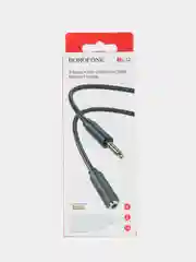 AUX-кабель BOROFONE BL12, 3.5 мм, силикон, разъем-пластик, 1.0 м, круглый, черный