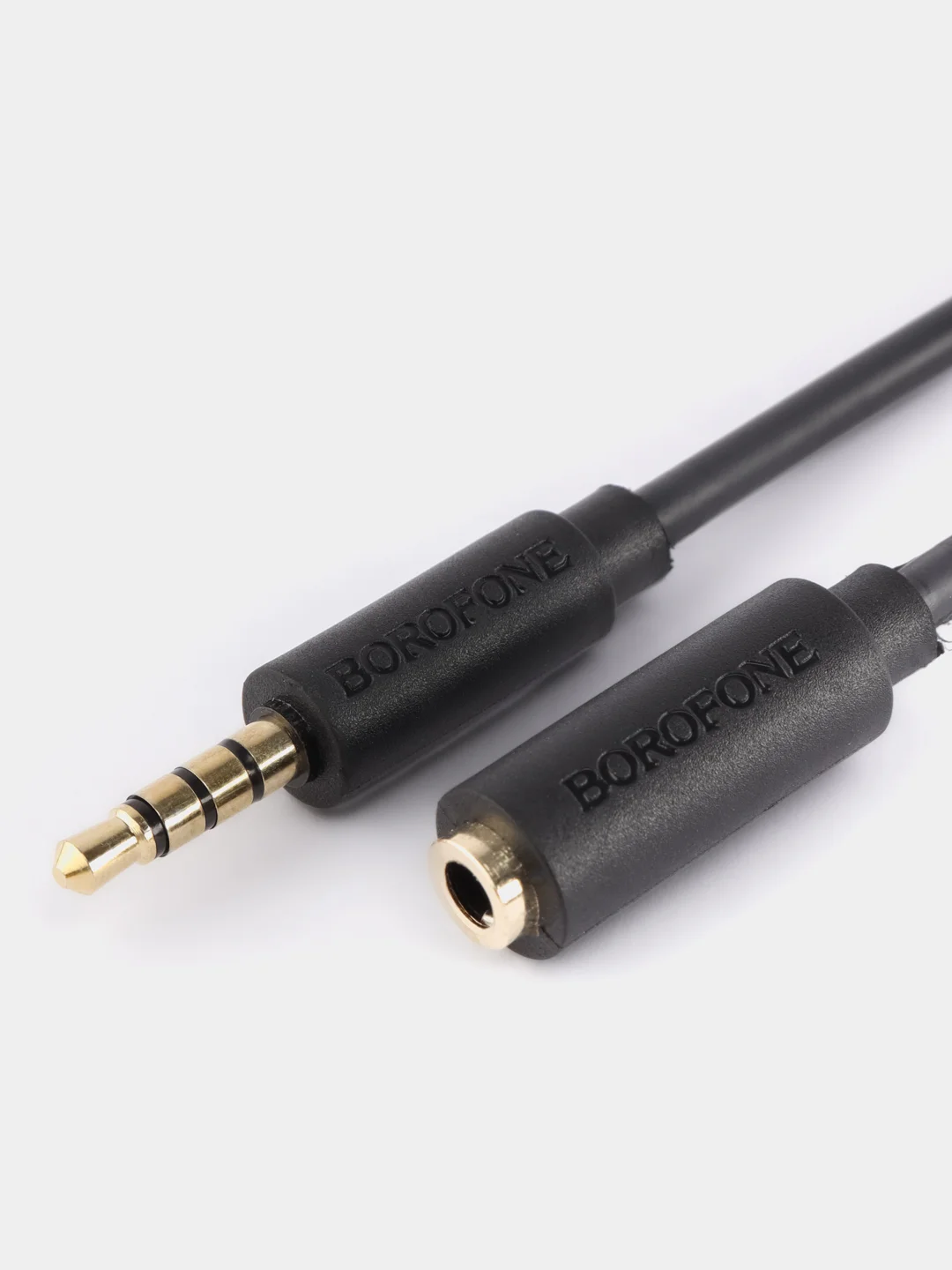 AUX-кабель BOROFONE BL12, 3.5 мм, силикон, разъем-пластик, 1.0 м, круглый, черный