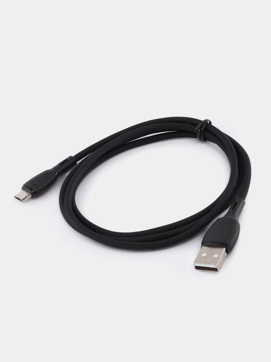 USB-кабель BOROFONE BX86, micro USB, силикон, 1.0 м, круглый, черный