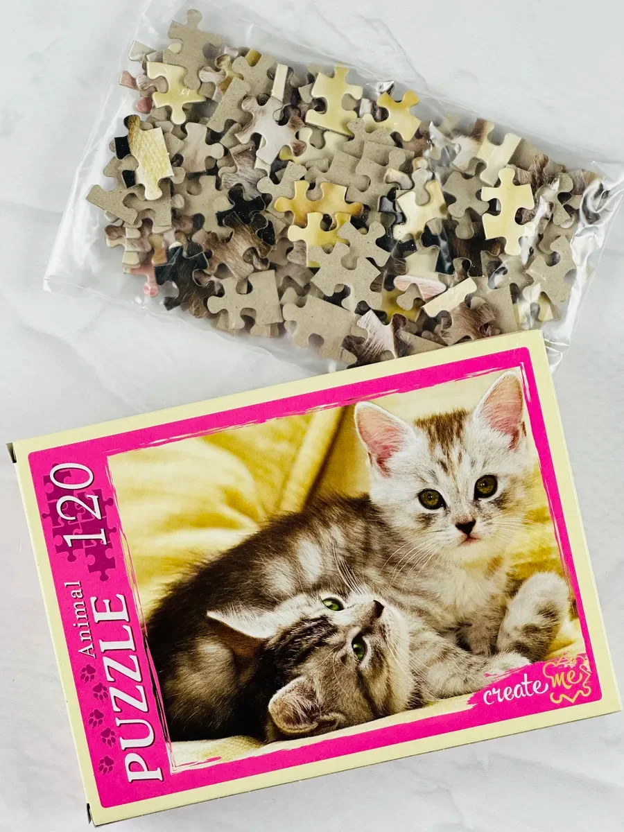 Пазл мозаика котята милые 120 элементов животные домашние кошка кошечка