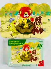 Контурный макси пазл мозаика 15 элементов львенок и черепаха