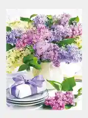 Алмазная мозаика "Букет сирени" без подрамника, полная выкладка, размер 40 х 50 см