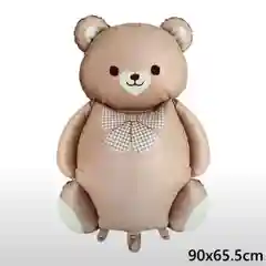 Шар матовый Мишка Медведь Бежевый с бантиком 90см