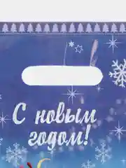 Лазурный пакет подарочный с символикой нового года 30х40см ПВД