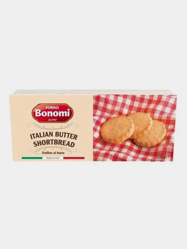 Печенье Forno Bonomi, сдобное, песочное, со сливочным маслом круглое, 150 г