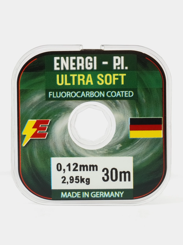 Леска рыболовная, монофильная ULTRA SOFT Fluorocarbon coated, 0.12 мм 30 м ENERGI-P.I