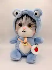 Голубой мягкая игрушка Котик в костюме оленя, плюшевая с бубенцом, 18см,подарок детям на новый год