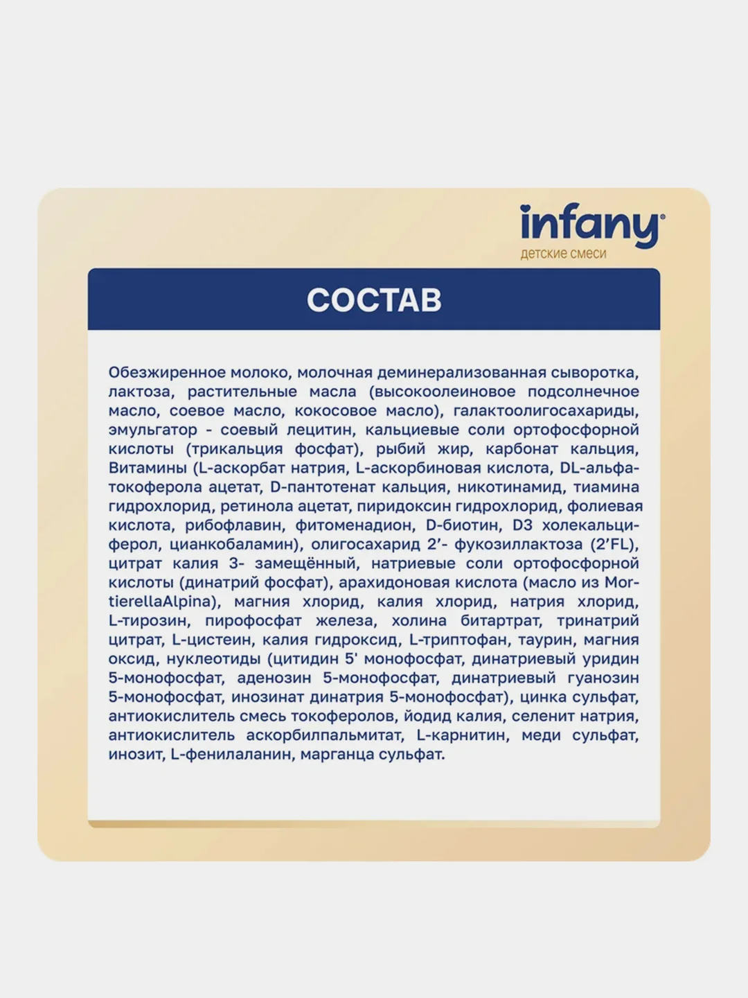 Смесь молочная сухая адаптированная последующая для детей Infany 2, с 6 месяцев, 700 г