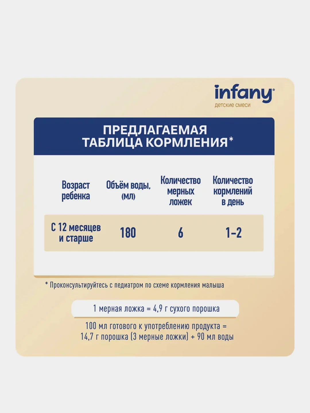Напиток сухой молочный для питания детей Infany 3, с 12 месяцев, 700 г