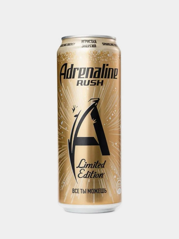 Энергетичесикй напиток Adrenaline Rush "Игристая энергия", 449мл, ж/б