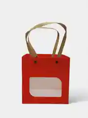 Бежевый подарочный пакет для цветов/ Корзинка для цветов/ Ваза для цветов складная/ Сумка