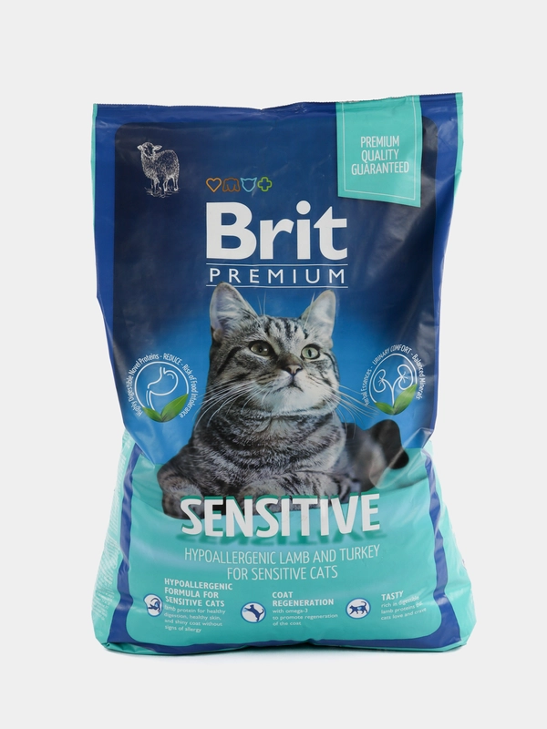 BRIT PREMIUM, Сухой корм с ягненком и индейкой для кошек "Cat Sensitive", 8 кг