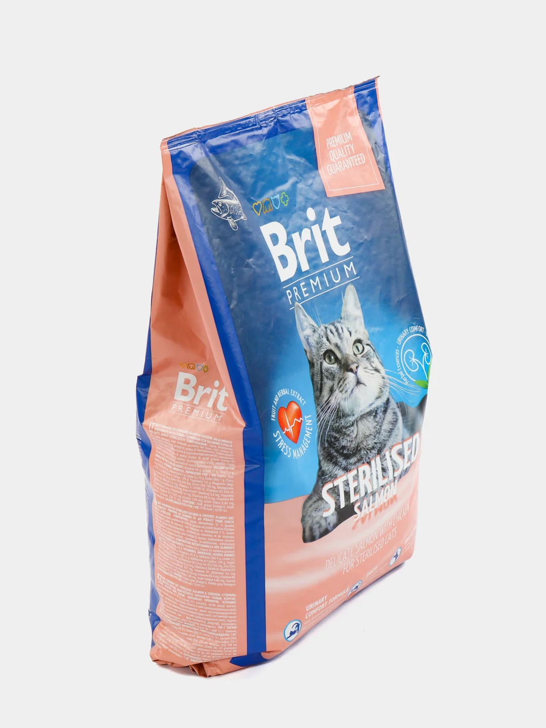 BRIT PREMIUM, Сухой корм с лососем и кур. д/стер кош "Cat Sterilised Salmon&Chicken", 8 кг